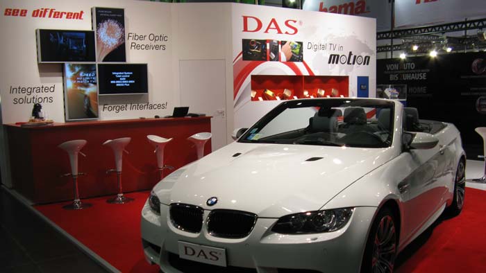 Exhibition Leipzig: fiber optic digital DAS receiver integrated on BMW M3